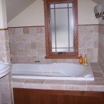 River Forest Bathroom Remodel - Daltile Stone & Medallion Cabinets - View 1