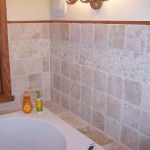 River Forest Bathroom Remodel - Daltile Stone & Medallion Cabinets - View 4