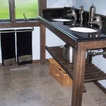 River Forest Bathroom Installation - Black Pearl Granite & Travertine - View 3