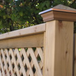 River Forest Cedar Fence with Copper Post Caps - View 1